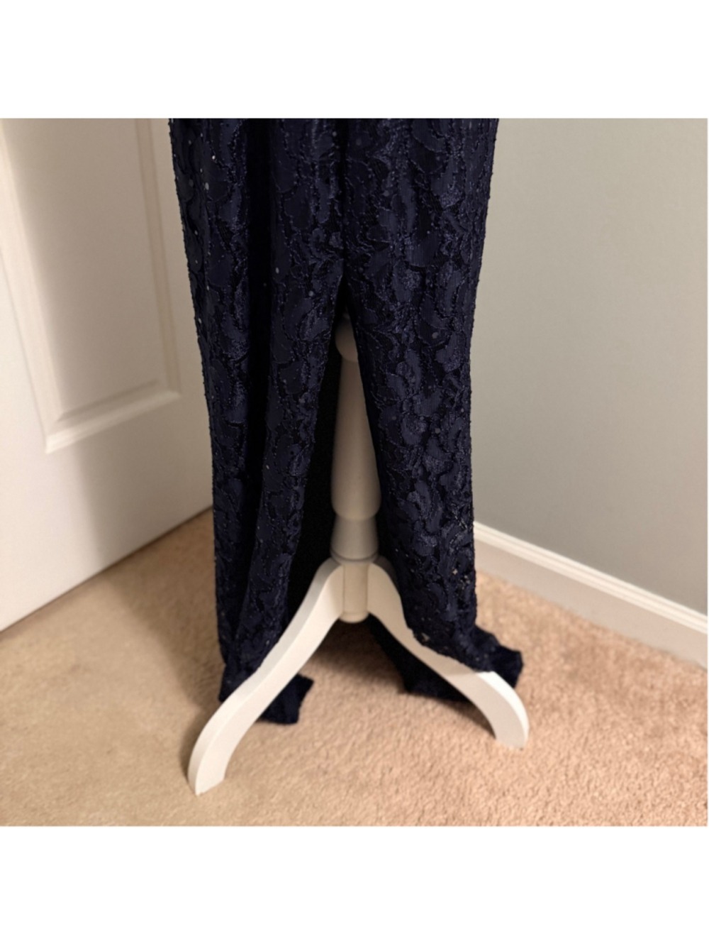 Connected Apparel Navy Sequin Lace Sheath Dress Size 12 NWT - Picture 9 of 11